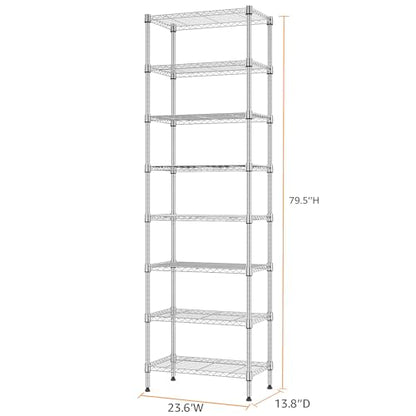8 Tier 2000 lbs Storage Rack Metal Wire Shelving Unit (8 Count)