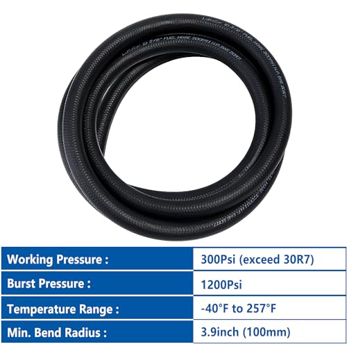 Rubber Fuel Hose Line Push Lock 3 (5 Foot)