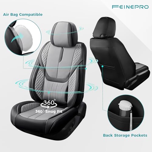 Universal Car Seat Covers for SUVs Sedans Trucks BlackGrey (5 Count)