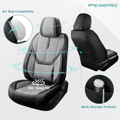 Universal Car Seat Covers for SUVs Sedans Trucks BlackGrey (5 Count)