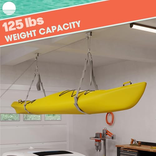 Kayak Storage Hoist Overhead Pulley System