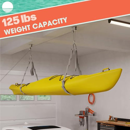 Kayak Storage Hoist Overhead Pulley System