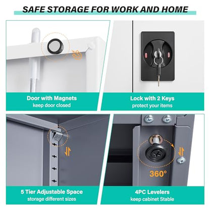 Wide & Deep Metal Storage Cabinet with Shelves