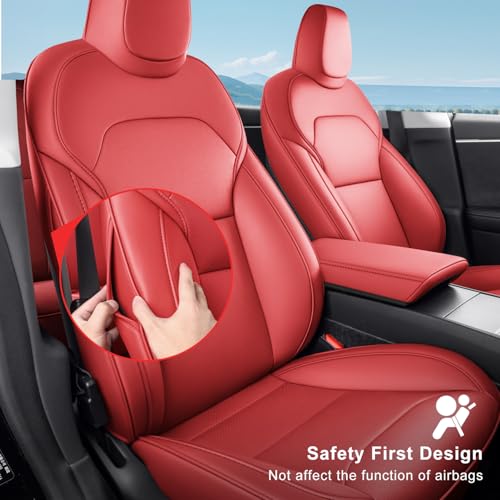 2024 2025 Tesla Model 3 Highland Upgraded Car Seat Covers Nappa Leather Car Interior Airbag Compatible Cushion Cover Full Set Custom Fit Model 3