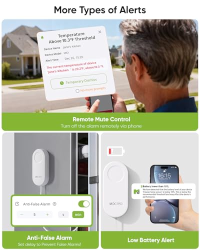 WiFi Freezer Thermometer Alarm with Digital Monitor Hub