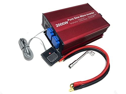 2000W Pure Sine Wave Inverter 12V to 120V AC with 2 AC outlets