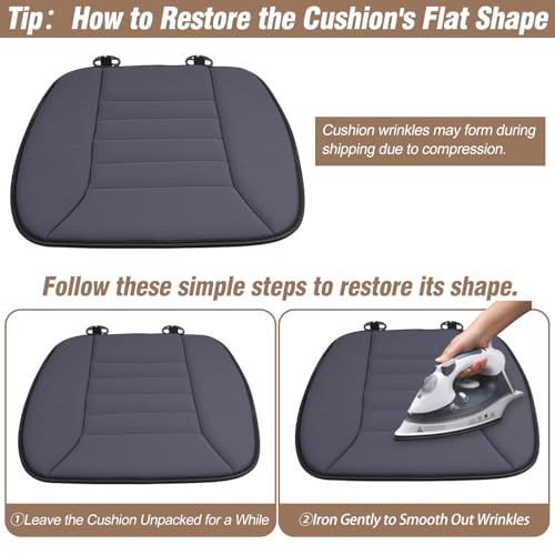 2PCS Car Seat Cushion Pad 1.2" Thick Comfort Seat Protector for Car Driver Seat Office Chair Home Use Memory Foam Seat Cushion with Non Slip Bottom