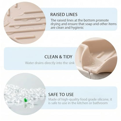 Silicone Soap Dish with Drain Spout