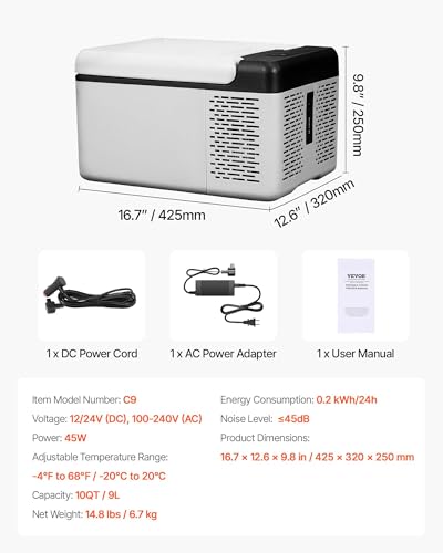 12V Car Refrigerator 10 QT