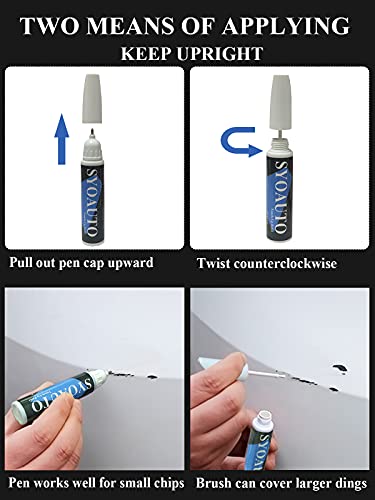 Lunar Silver NH830M Touch Up Paint Fit for Honda Auto Touch up Paint Scratch Repair Pen Brush and Tip 2 in 1 Lunar Silver NH830M