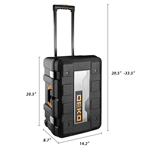 258 Piece Tool Kit with Rolling Tool Box Socket Wrench Hand Tool Set Mechanic Case Trolley Portable (258 Count)