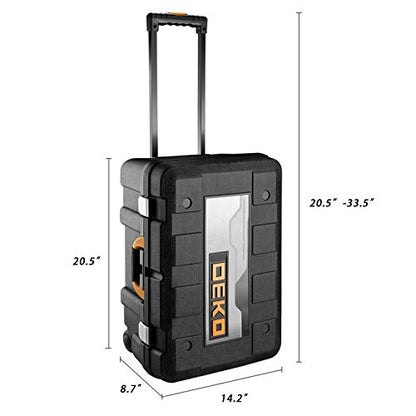 258 Piece Tool Kit with Rolling Tool Box Socket Wrench Hand Tool Set Mechanic Case Trolley Portable (258 Count)