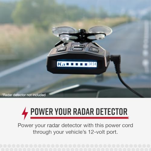 12 Volt Straight Power Cord for Powering Radar Detector (6 Foot)