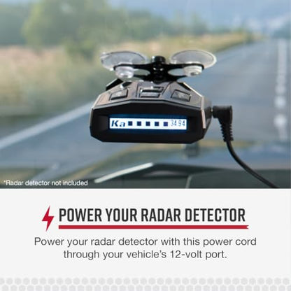 12 Volt Straight Power Cord for Powering Radar Detector (6 Foot)