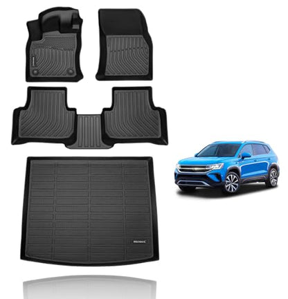 Floor Mats & Cargo Liner Custom for Volkswagen Taos AWD 2026 2025 2024 2023 2022 Car Mats Automotive Cargo Mat Floor Liners Trunk Mat VW Taos All Weather Floor Mats Trunk Liner