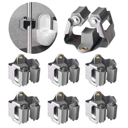 Mop and Broom Holder Wall Mount 6 Pack (6 Count)
