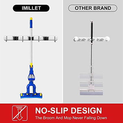 Broom Holder Wall Mount Stainless Steel Mop Organizer