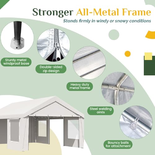 Carport 13x20 Ft Heavy Duty Carport with Roll
