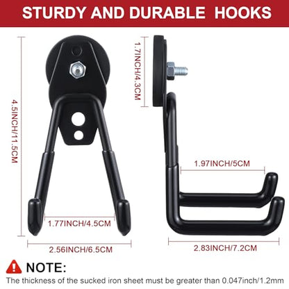 26 Pcs Large Magnetic Hooks Heavy Duty Garage Magnet Hooks Strong Storage Utility Magnetic Hangers with Anti Slip Rubber Coating for Indoor and Outdoor Hanging (26 Count)
