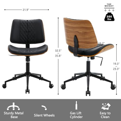 Home Office Chair No Arms with Wheels