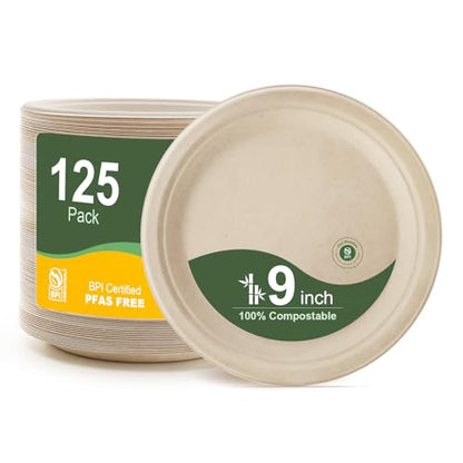 Paper Plates 9 Inch 125 (125 Count)