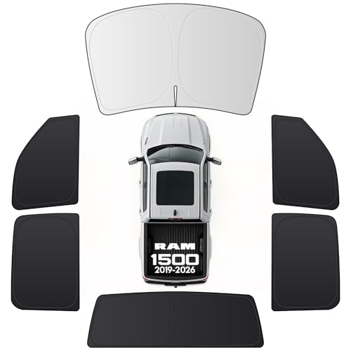 2026 6PC Full Set Window Sunshade for Dodge Ram 1500 2019 (6 Count)