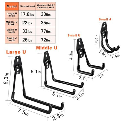 32 Pack Steel Garage Hooks Heavy Duty (32 Count)