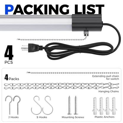 BS168 LED Shop Lights 8FT for Workshop (4 Count)