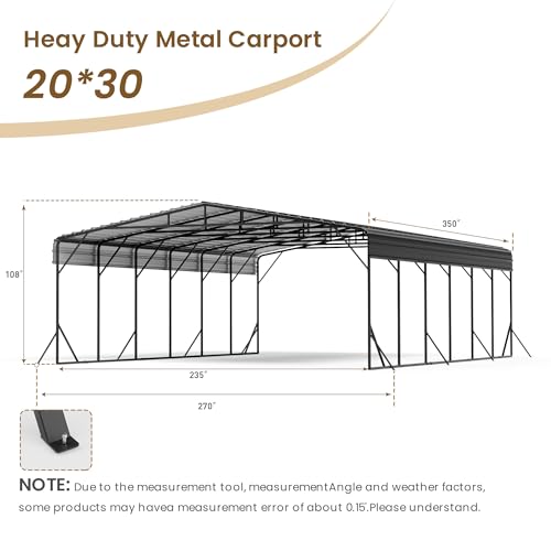 20'x30' Carport with Galvanized Steel Roof