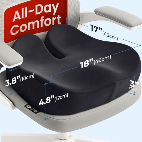 Seat Cushion Memory Foam Chair Cushion for Tailbone Pain Relief