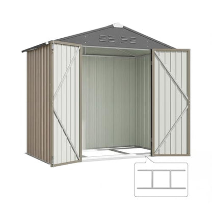 6x4 FT Outdoor Storage Shed with Floor Frame