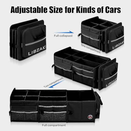LIBZAKI Oversize 4 in 1 Car Trunk Storage Organizer