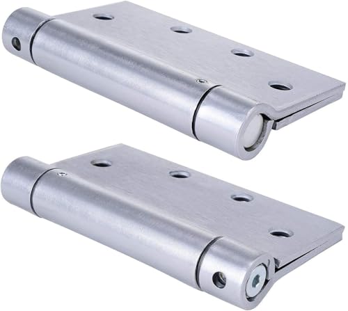 2 Pack 4.5"x4.5" Brushed Satin Chrome Self Closing Reversible Door Hinge (2 Count)