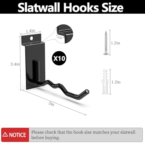 Wave Slatwall Hooks (10 Count)