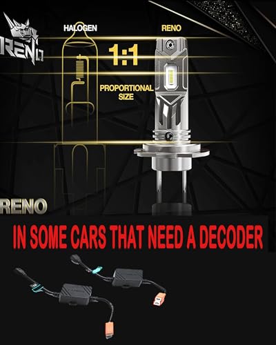 H7 Bulb H7 Fog Light 6500K White Fanless In Line Auxiliary Fog Bulbs Plug and Play (2 Count)