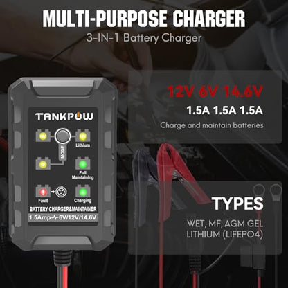 6V 12V 1.5A Automatic Battery Charger