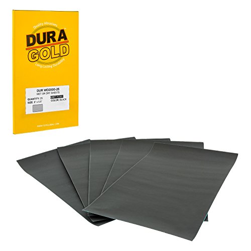 Premium 2000 Grit Wet or Dry Sandpaper Sheets (25 Count)