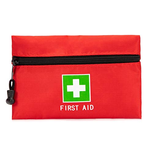 Red Emergency Bag First Aid Small Empty Travel Rescue Pouch First Responder Storage Medicine Pocket Bags for Car Home Office Kitchen