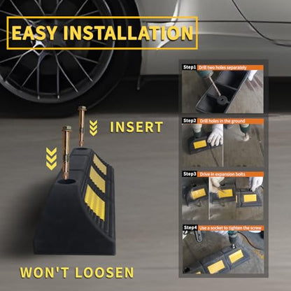 Heavy Duty Rubber Parking Stopper 2 Pack (2 Count)