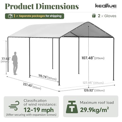 Carport 10x20 FT Heavy Duty Carport Canopy Tent Waterproof