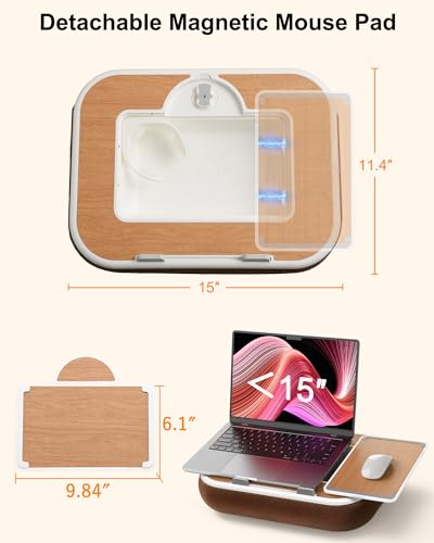 2-in-1 Laptop & Tablet Lap Desk with Cushion for Car Bed Sofa