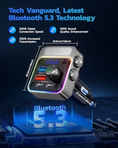 54W Bluetooth 5.3 Car Adapter