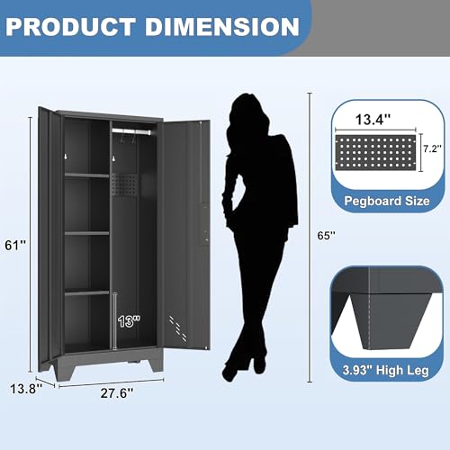 61" Broom Closet Storage Cabinet