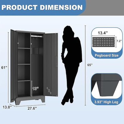 61" Broom Closet Storage Cabinet