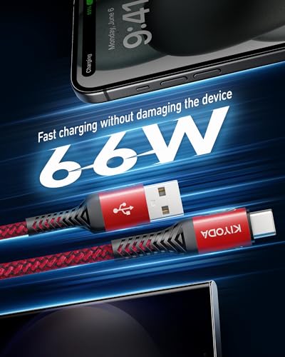 USB A to USB C Cable Coiled USB C Cable for Car Braided USB to USB C Cable (2 Count)