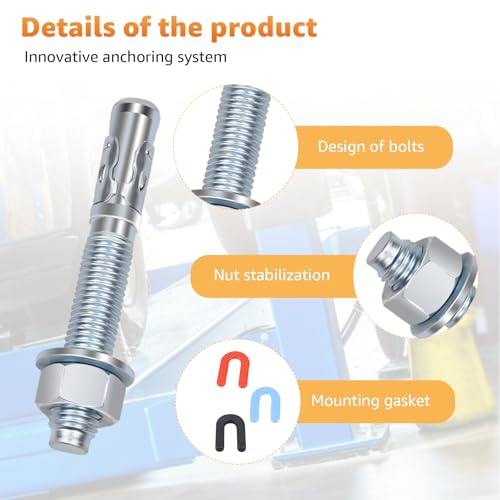 Car Lift Installation Install Kit with Wedge Anchor Bolts Leveling Shim