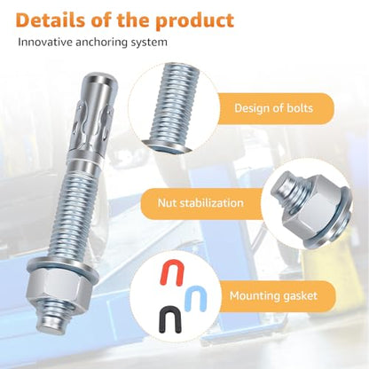 Car Lift Installation Install Kit with Wedge Anchor Bolts Leveling Shim
