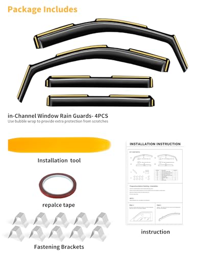in Channel Extra Durable Rain Guards for Chevy Silverado (4 Count)