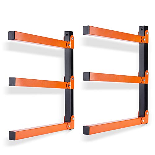 Wall Mount Wood Organizer and Lumber Storage Rack with 3 (2 Count)