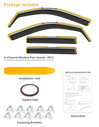 in Channel Window Visors Rain Guards for Ford Maverick 2022 (4 Count)
